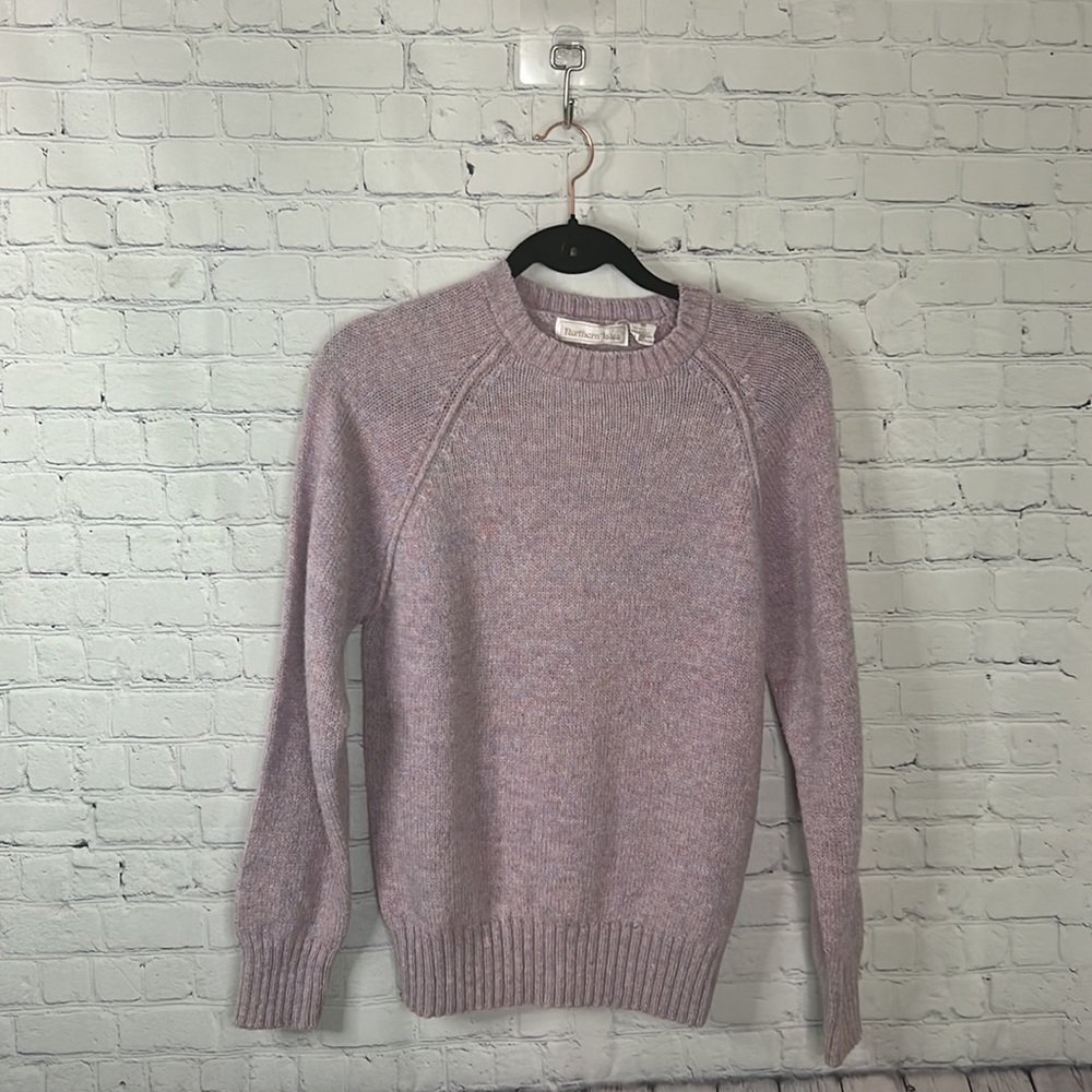 Vintage Northern Isles lavender wool blend knit sweater Sz M